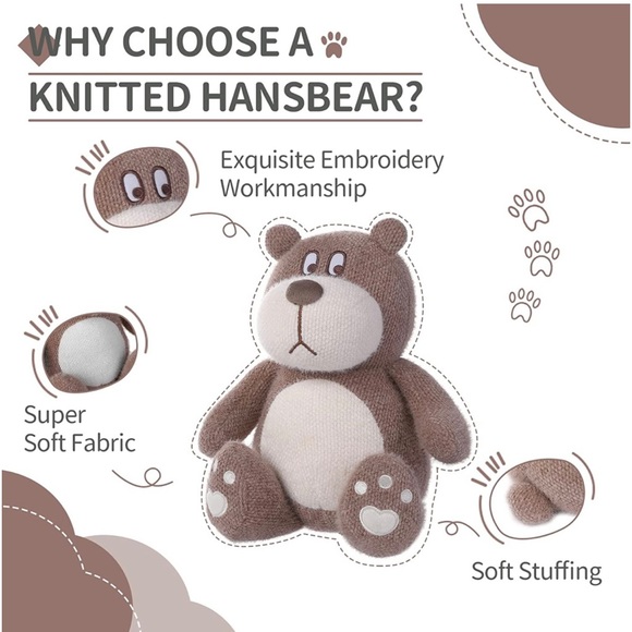 🍁Clearance- NIP Hansbear Kid’s Sealed Stuffed Bear In Vacuum Sealed Bag - Picture 5 of 15